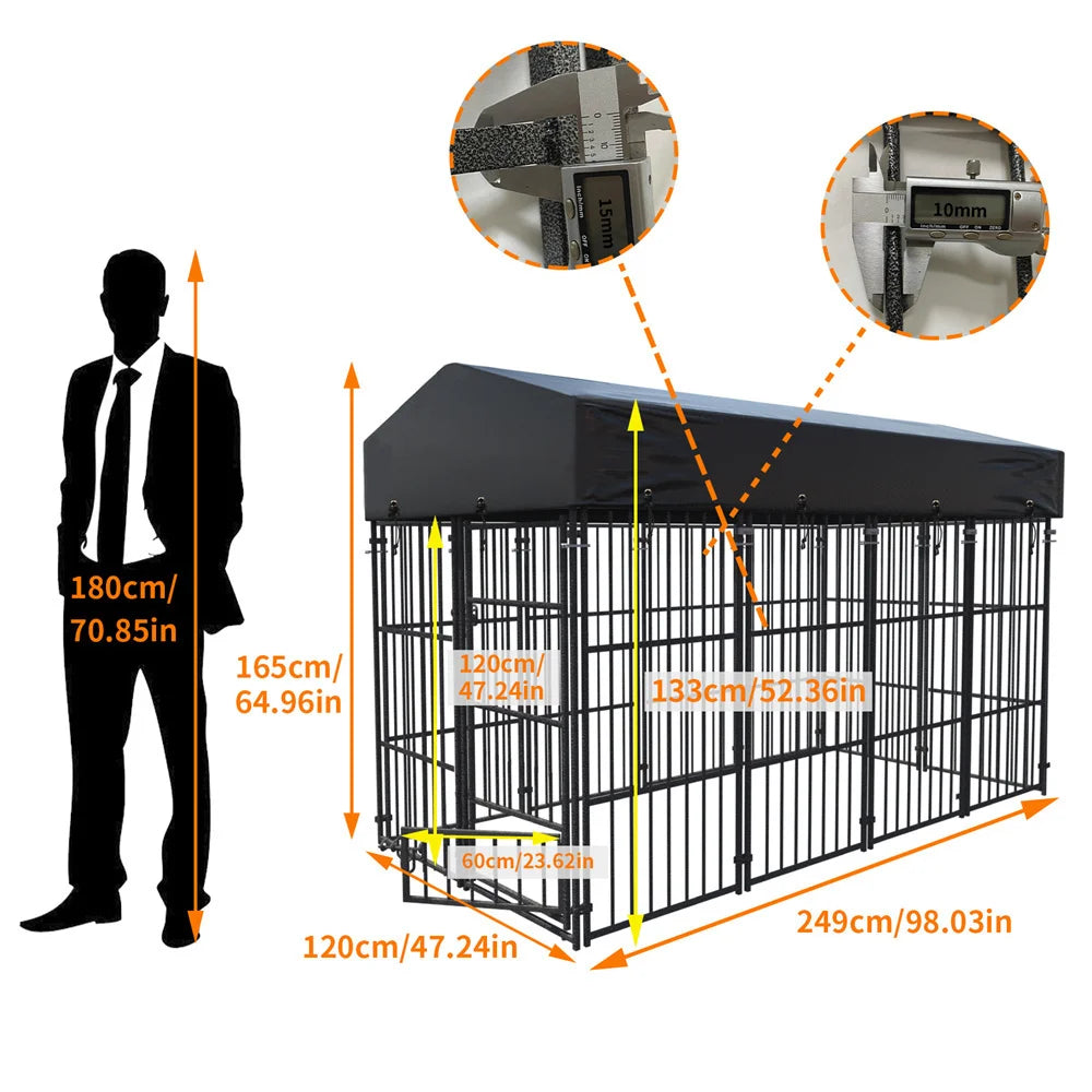 Heavy Duty Large Dog Kennel Welded Metal Playpen Enclosure