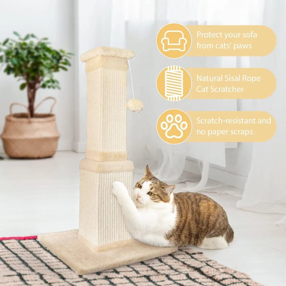 32 Inch Cat Scratching Post For Large Indoor Cats Home Use