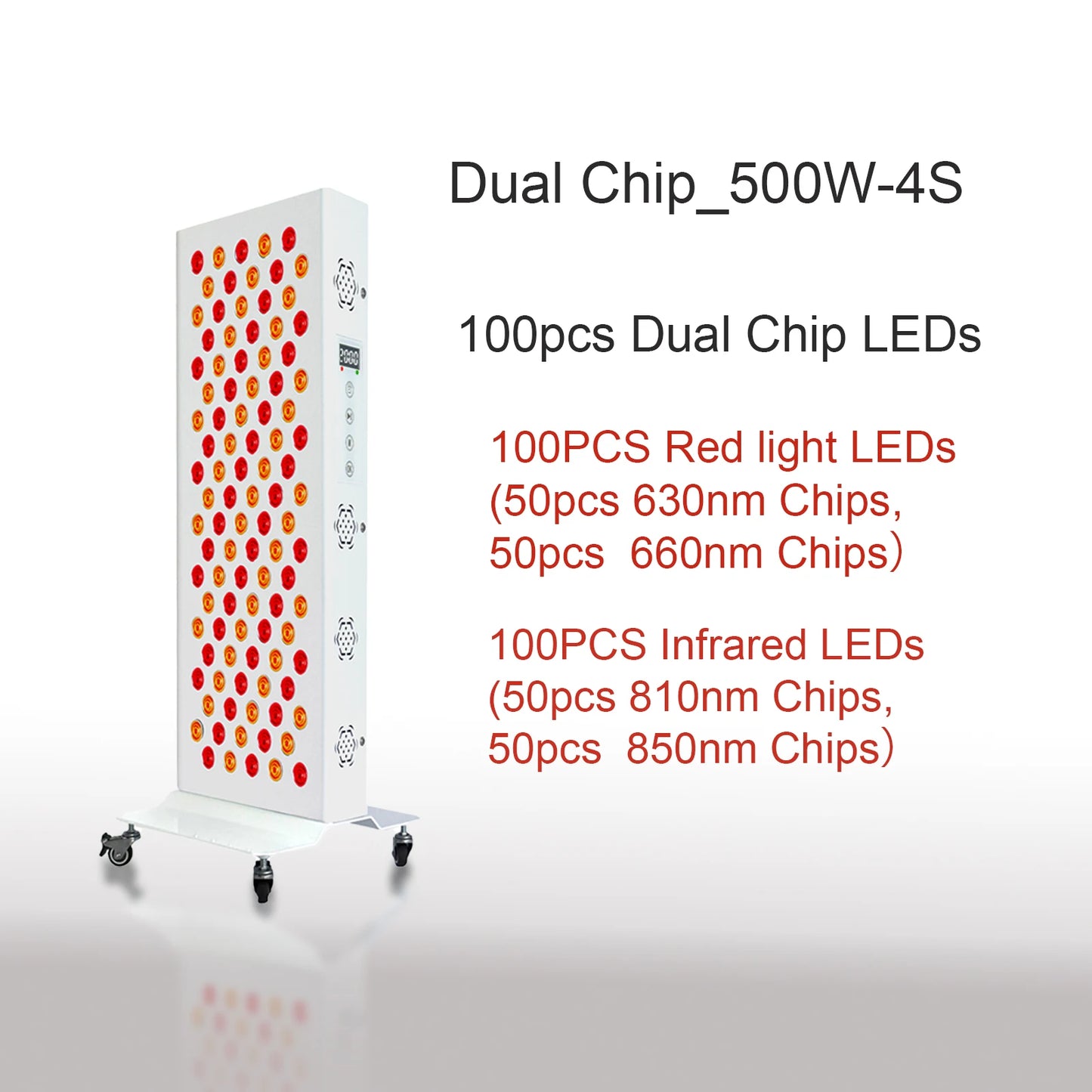 Dual Chip Red Light Therapy Panel 630nm 660nm 810nm 850nm