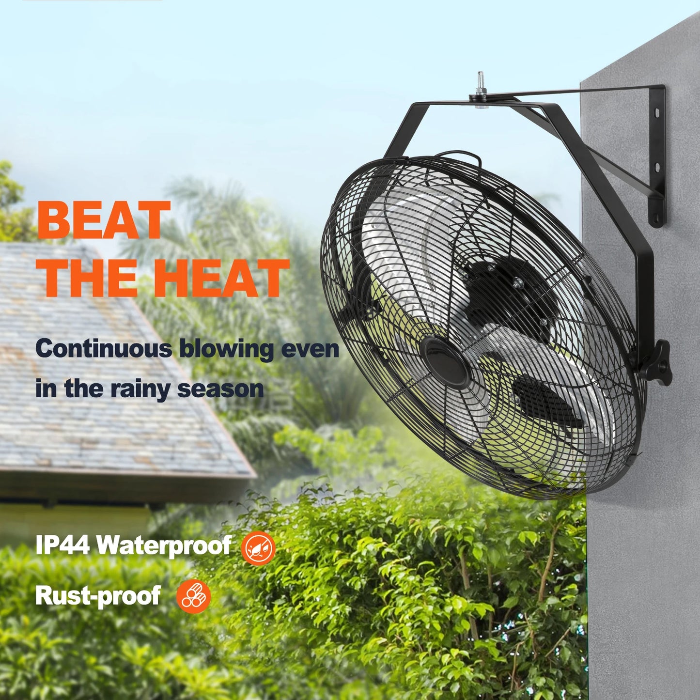 SucceBuy Wall Mount Fan High Velocity Waterproof Oscillate