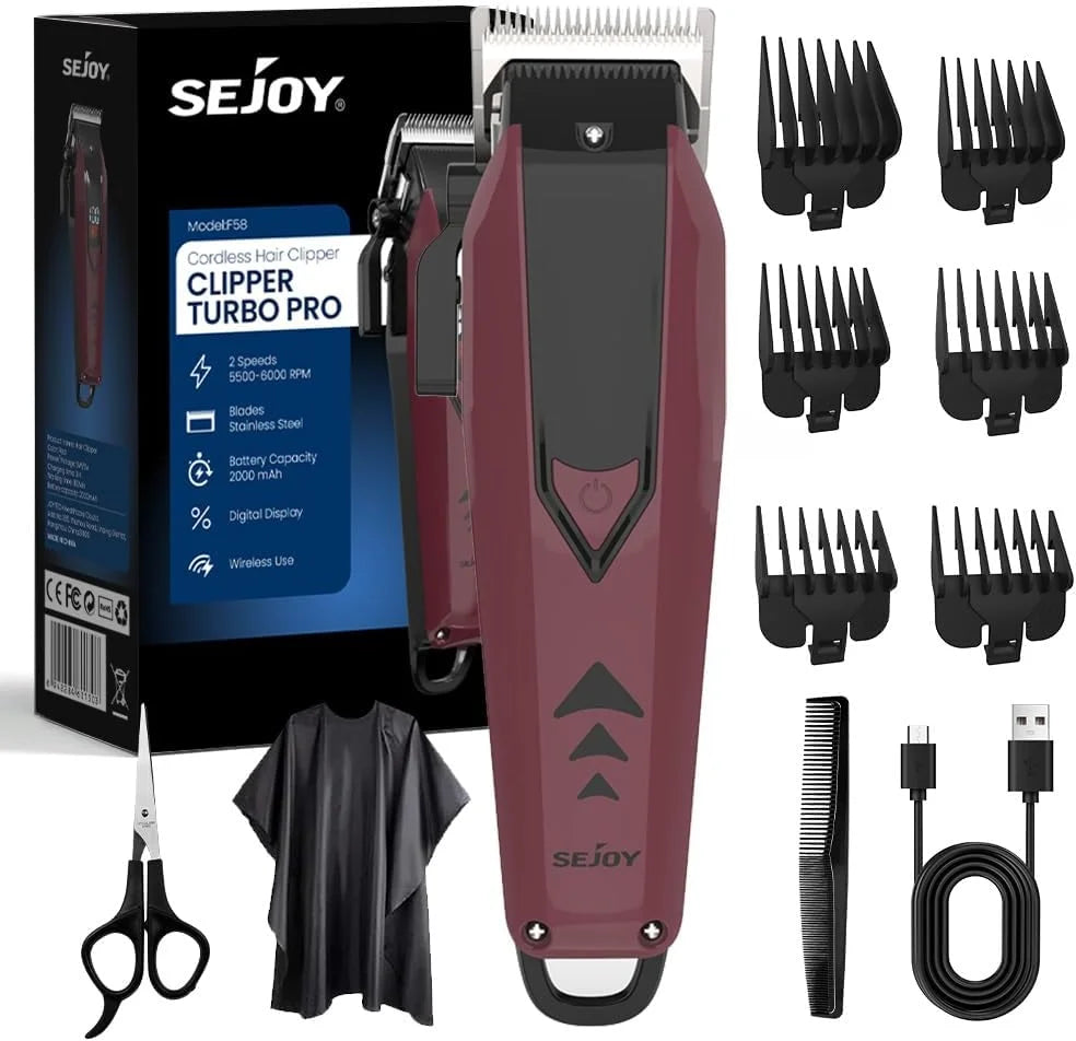 Sejoy Cordless Hair Clippers For Men LED Display Blades