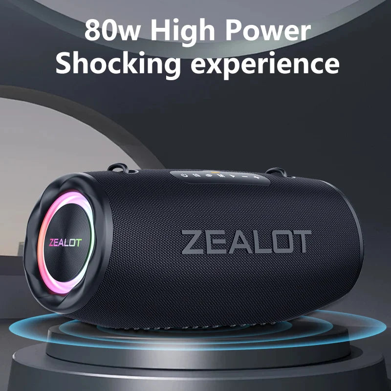 Zealot S87 Portable Bluetooth Speaker 80W IPX6 Waterproof