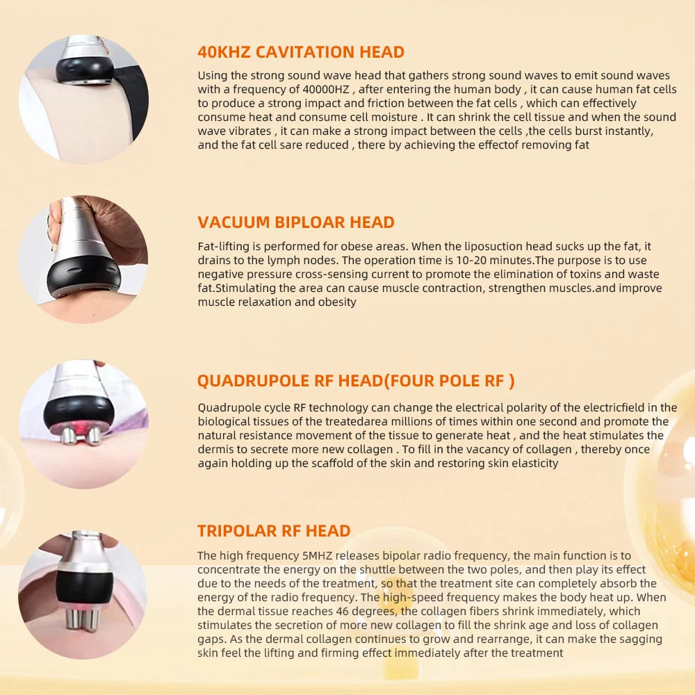 4 In 1 Vacuum Therapy Cavitation RF Fat Remover Body Slimming