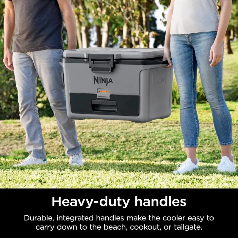 FB151GY FrostVault 50qt Hard Cooler with Dry Zone, Integrated Fridge-Temp Dry Storage Drawer, Premium Heavy-Duty