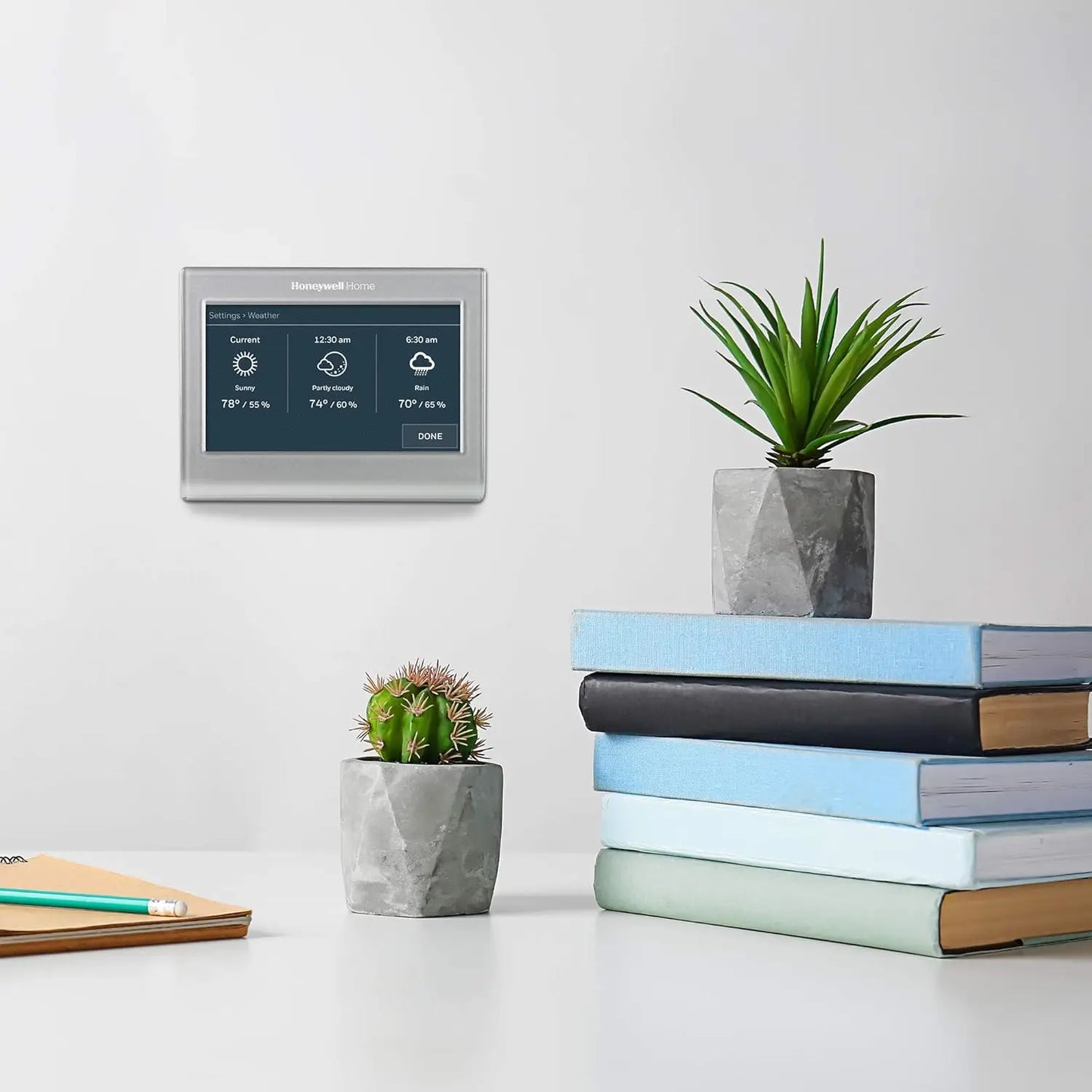 RTH9585WF1004 Wi-Fi Smart Color Thermostat, 7 Day Programmable, Touch Screen, Energy Star, Alexa Ready