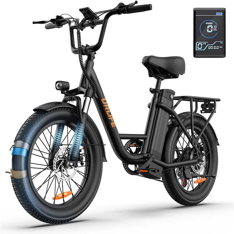 Urlife E20 Ebike 250W 48V 13Ah 20 Inch Fat Tire City