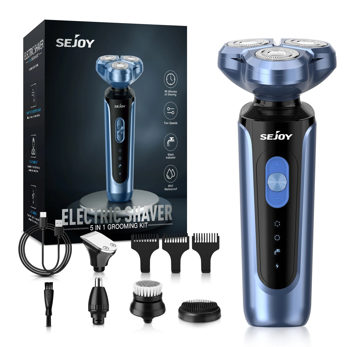 SEJOY Electric Shaver for Men Trimmer Massager and Cleanser