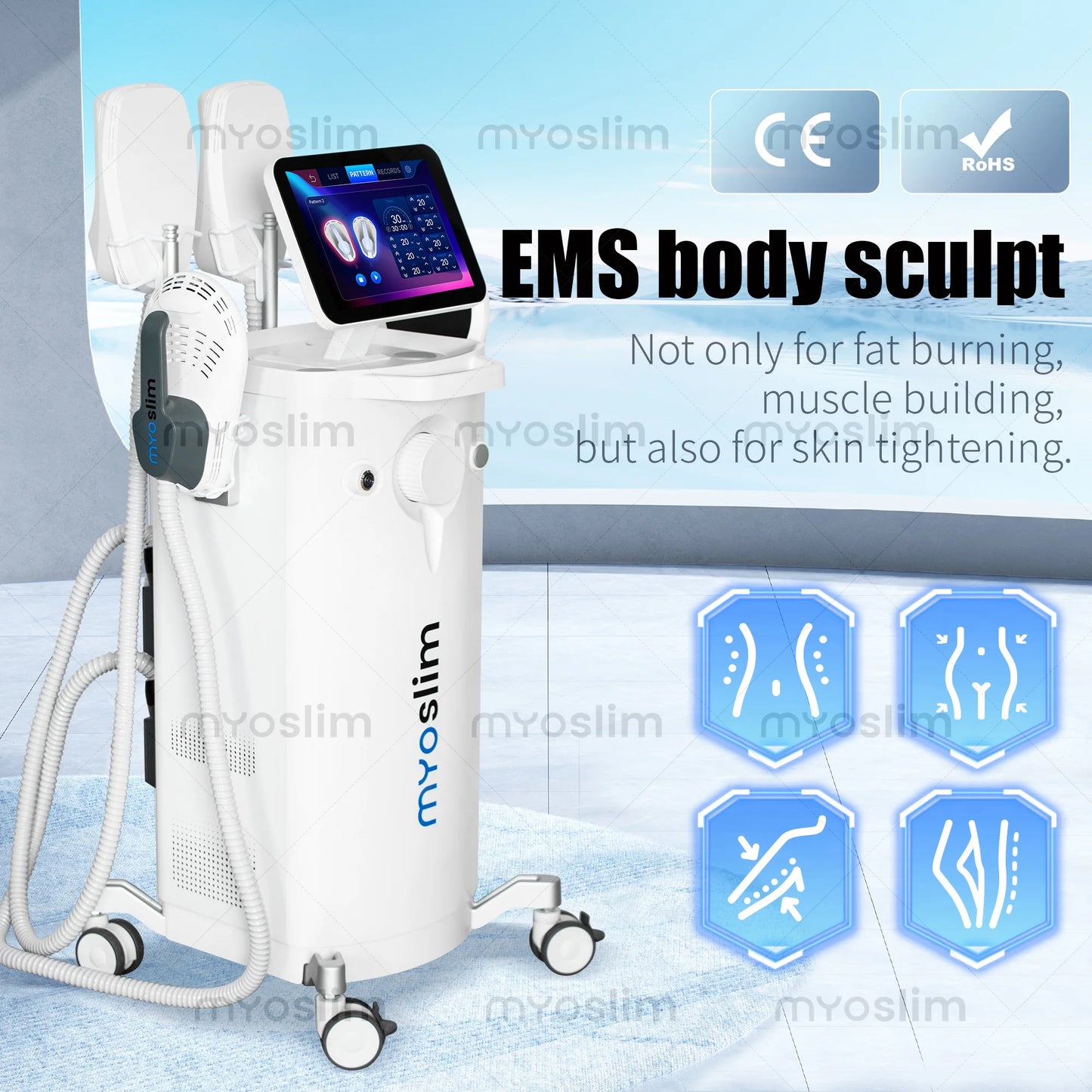 Pro Body Sculpting Device 6500W Magnetic Tech CE Certified Safe Slimming Multi Handle Activation Slimming Equipment