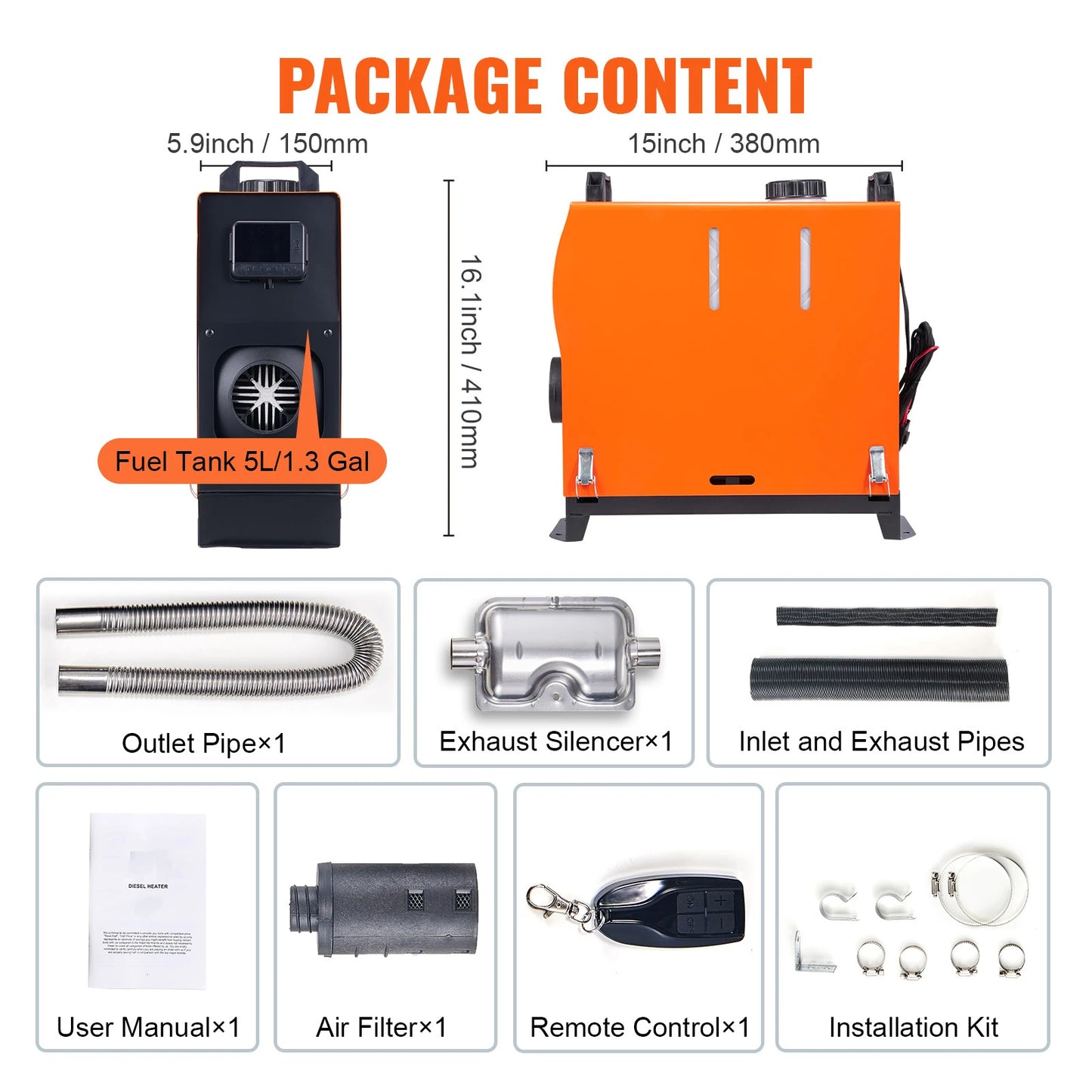 SucceBuy 8KW Diesel Air Heater 12V Diesel Heater with Remote Control & LCD Diesel Parking Heater for RV Trailer Camper Van Boat