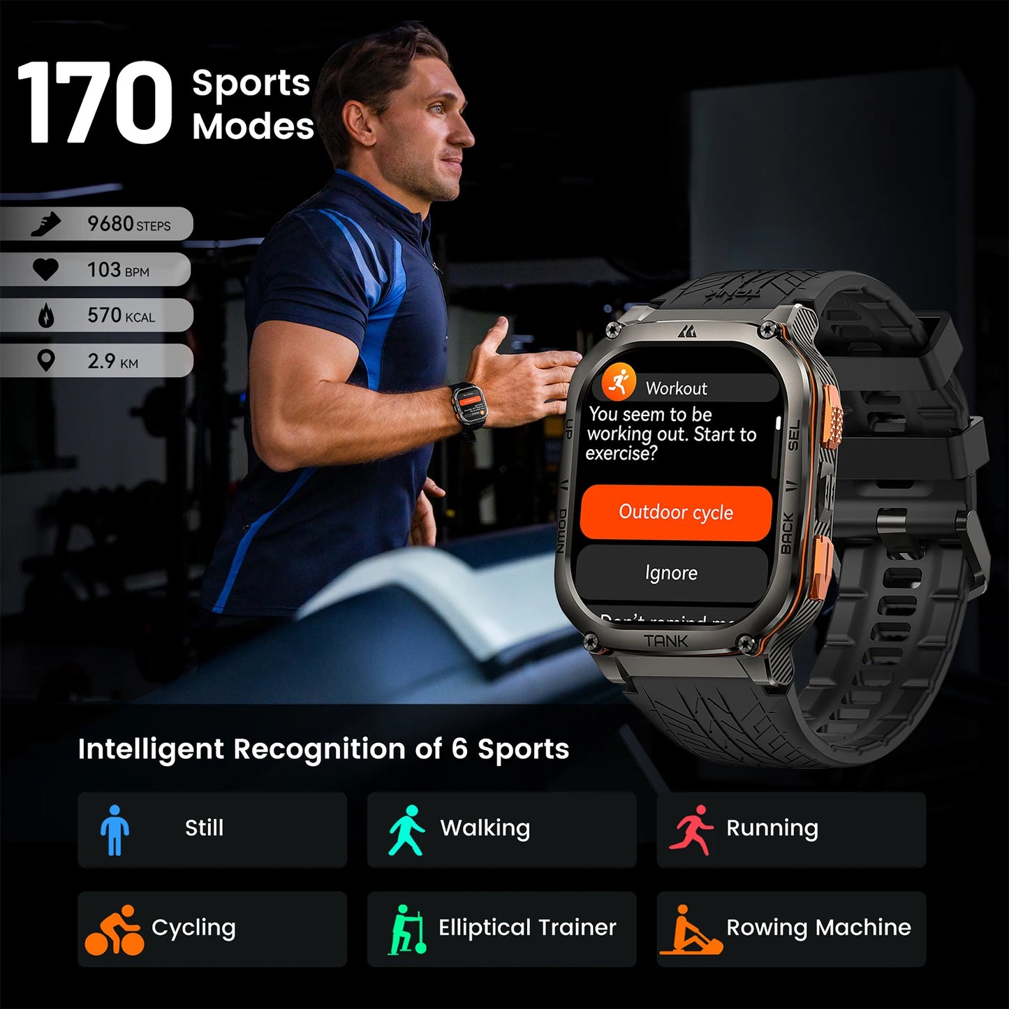 KOSPET Tank M3 Ultra GPS Smartwatch AMOLED AOD Fitness