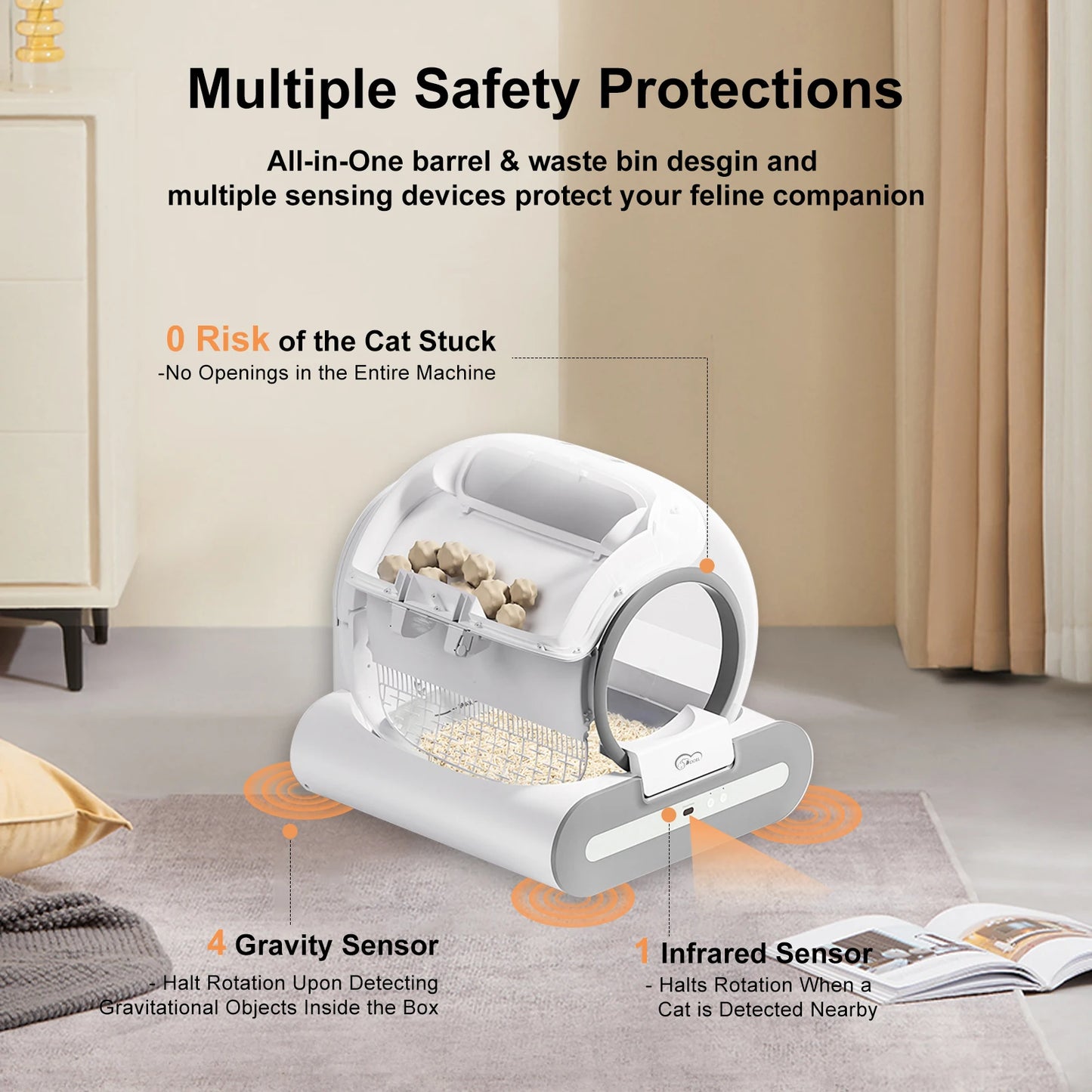 Doel Automatic Cat Litter Box Self Cleaning App Control