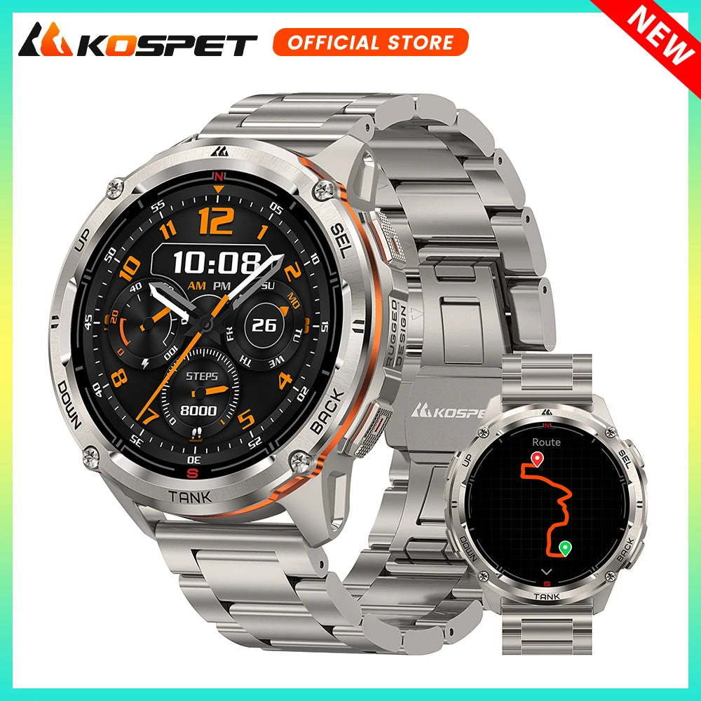 KOSPET Tank T3 Ultra 2 GPS Smart Watch Men With Altimeter