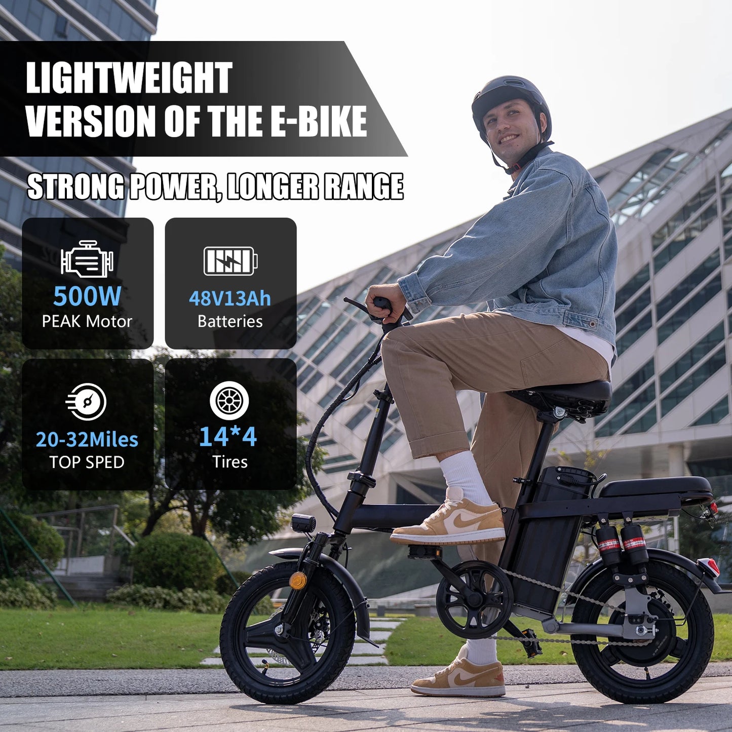 Electric Bike For Adults 48V 15Ah Removable Battery 20MPH