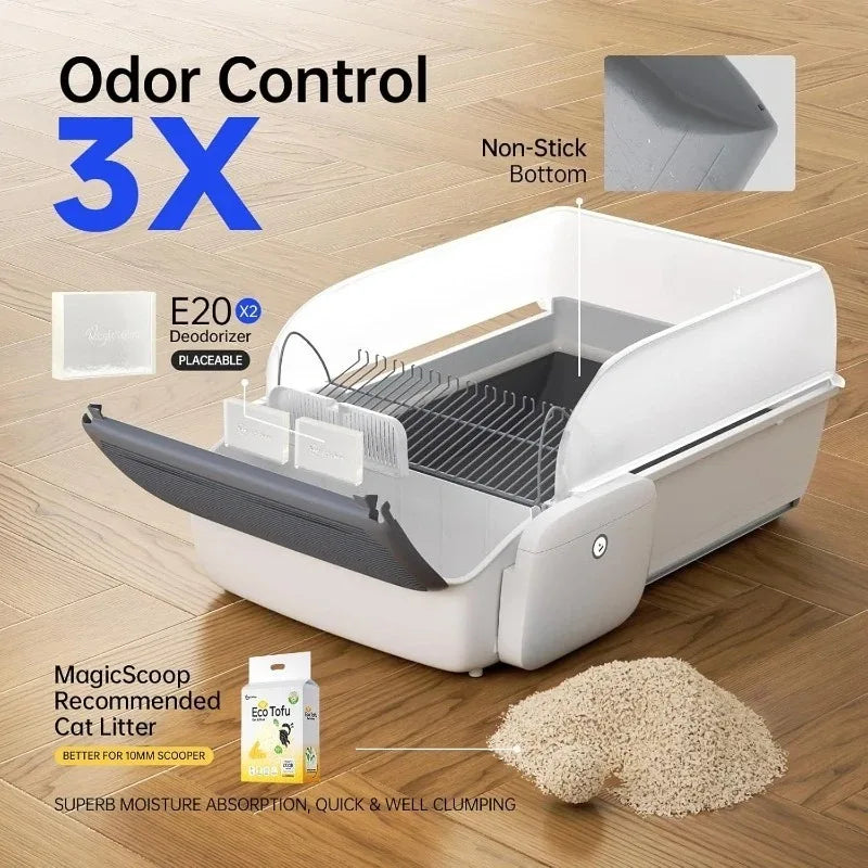 Automatic Self-Cleaning Cat Litter Box Odor-Free Oversized Intelligent Cat Toilet Large Semi-Enclosed Cat Sandbox Pet Supplies