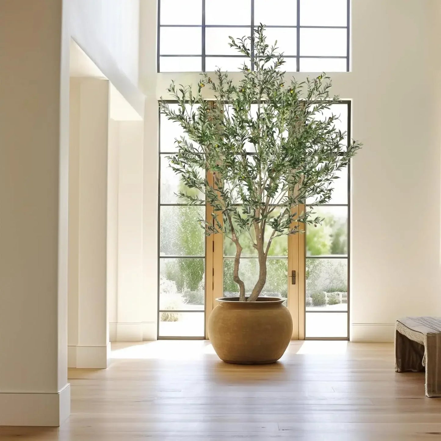 Best Selling Tall Faux Olive Tree,10ft(120in) Realistic Potted Silk Artificial Olive Tree, Fake Olive Trees Indoor with Green Le