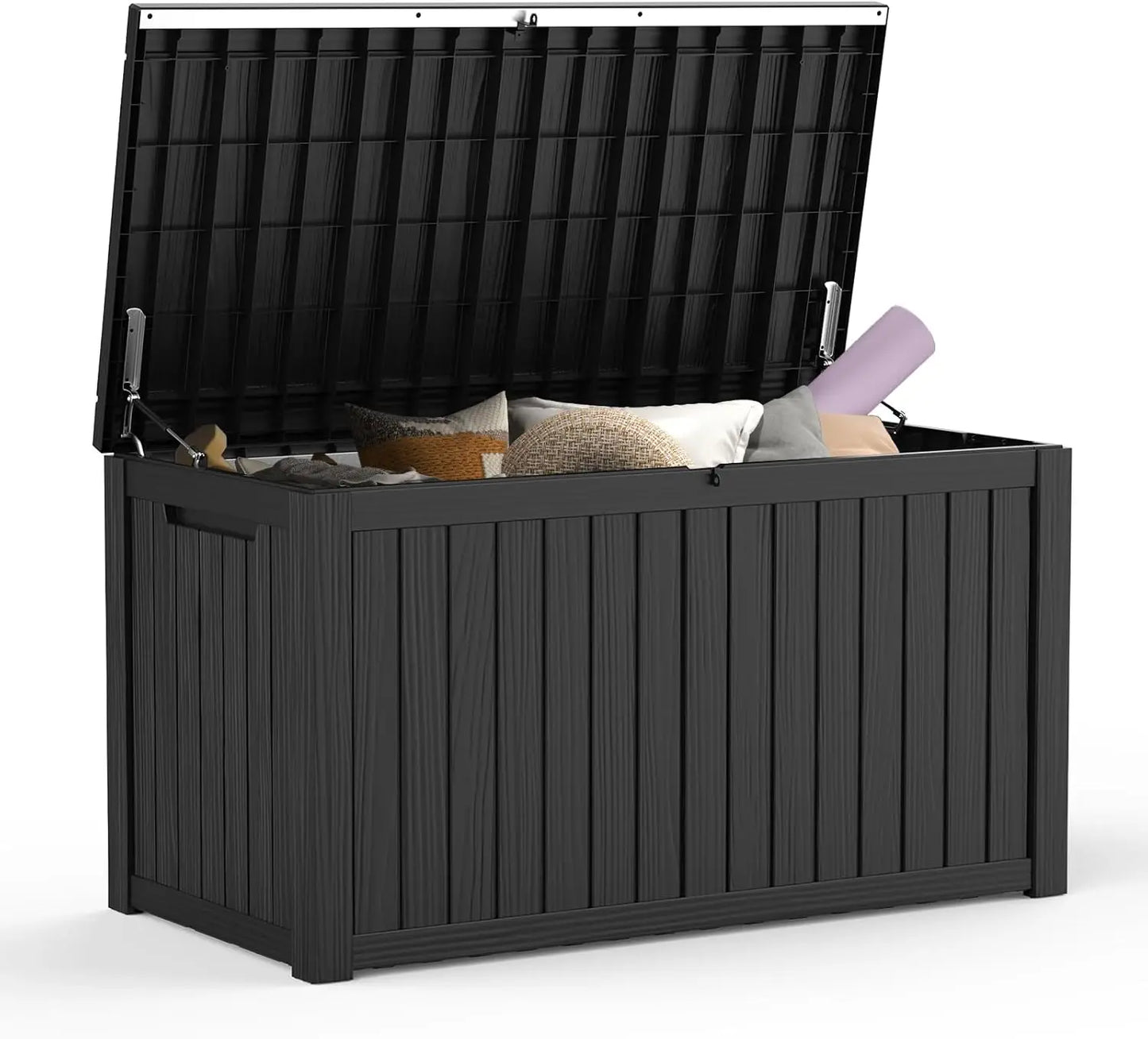 45 Gallon Outdoor Storage Box Resin Deck Box Waterproof Storage Chest for Outside Patio Furniture Cushions Pool Supplies Garden