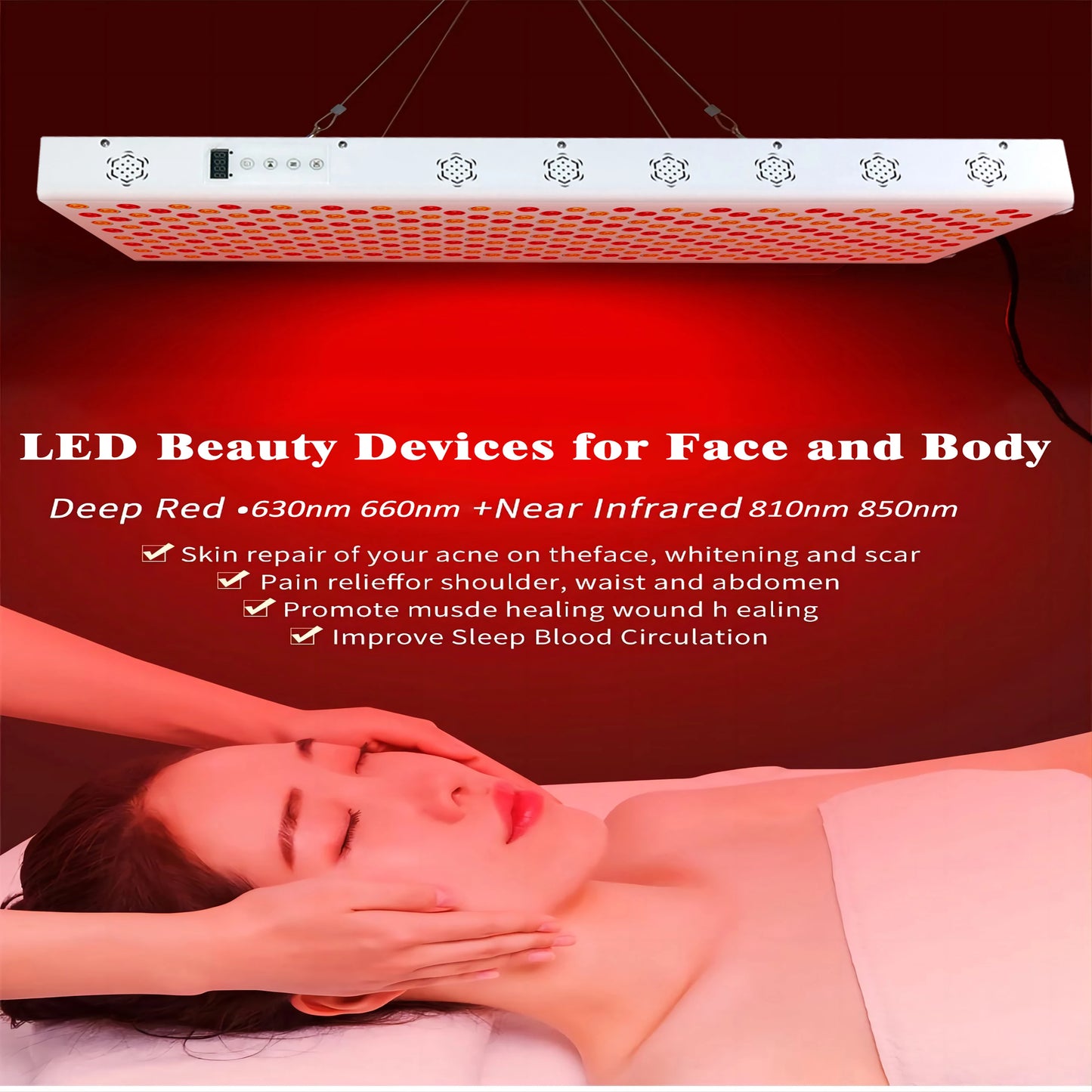 Dual Chip Red Light Therapy Panel 630nm 660nm 810nm 850nm