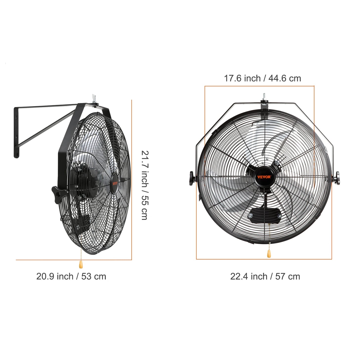 SucceBuy Wall Mount Fan High Velocity Waterproof Oscillate
