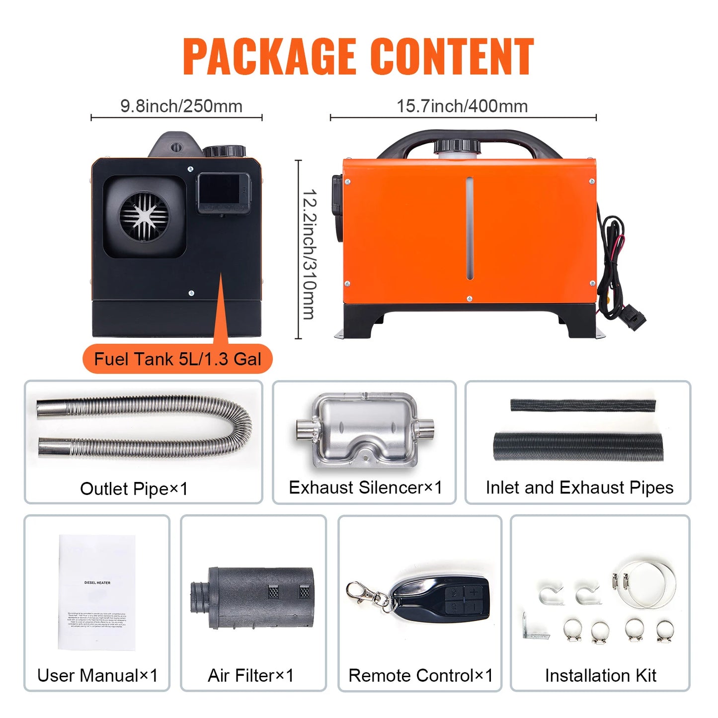 SucceBuy 8KW Diesel Air Heater 12V Diesel Heater with Remote Control & LCD Diesel Parking Heater for RV Trailer Camper Van Boat