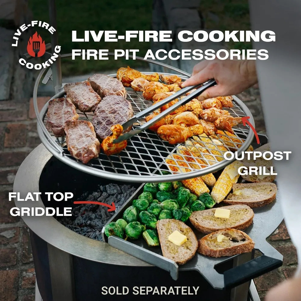 Smokeless FIrePit (X Series 24, Corten Steel) | 27.5 inch Smokeless Fire Pit for Outside | 62 Pounds | Ideal for Families Compa