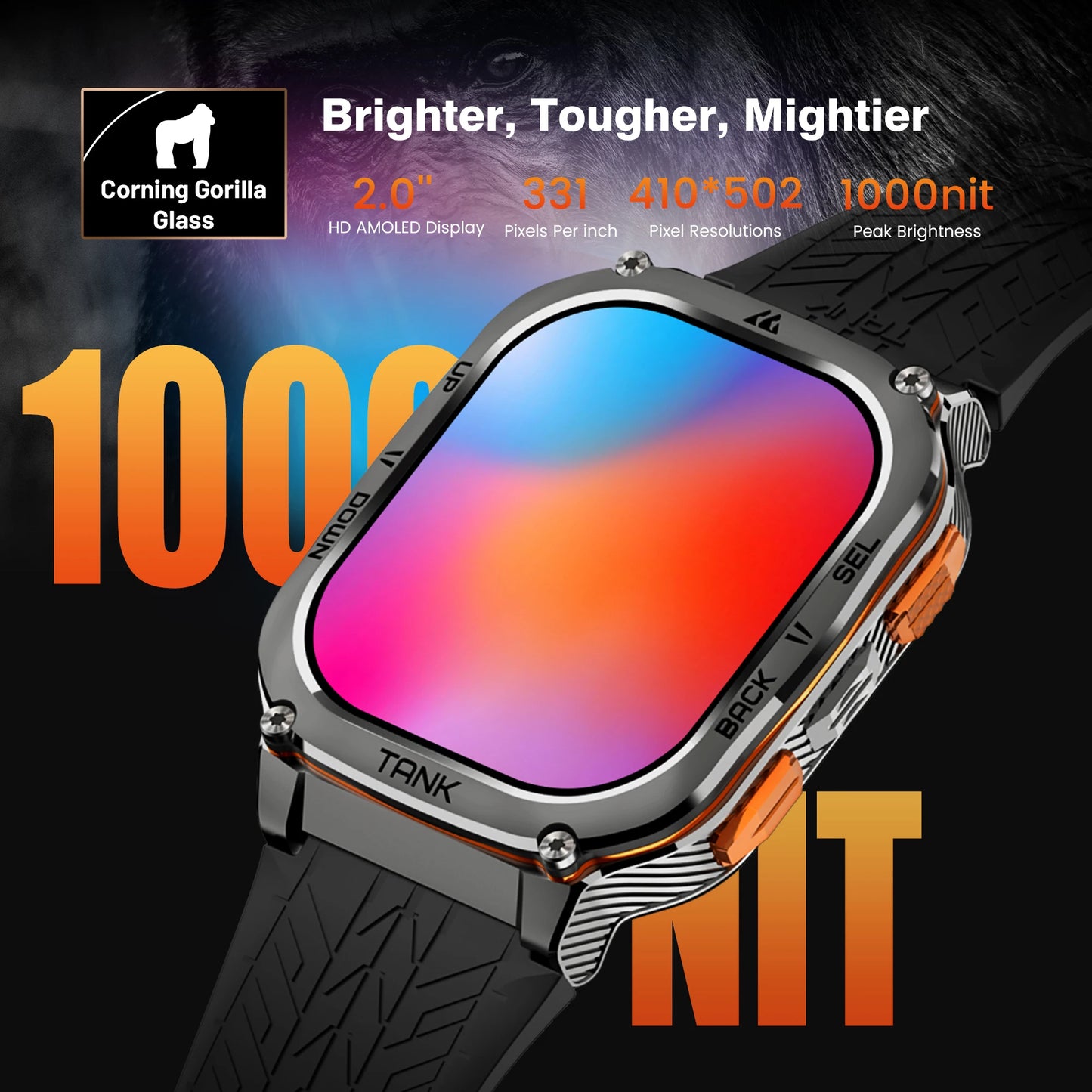 KOSPET Tank M3 Ultra GPS Smartwatch AMOLED AOD Fitness