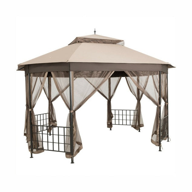 10’x 12’ Octagonal Patio Gazebo-Brown by VYSN