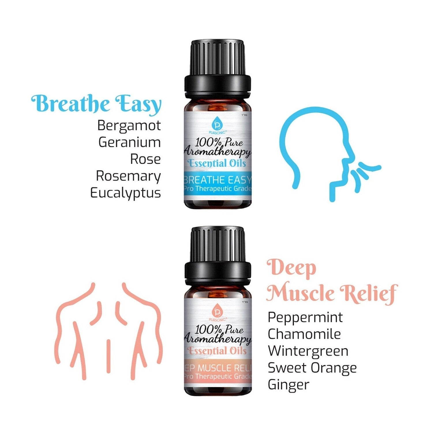 100% Pure Aromatherapy Essential Oils SixPack | DC-PURSONIC