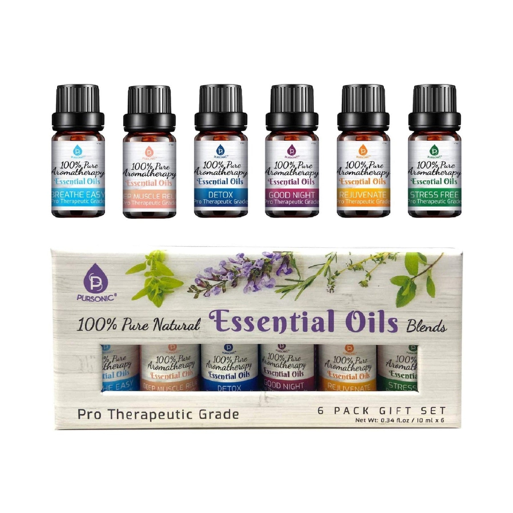 100% Pure Aromatherapy Essential Oils SixPack | DC-PURSONIC