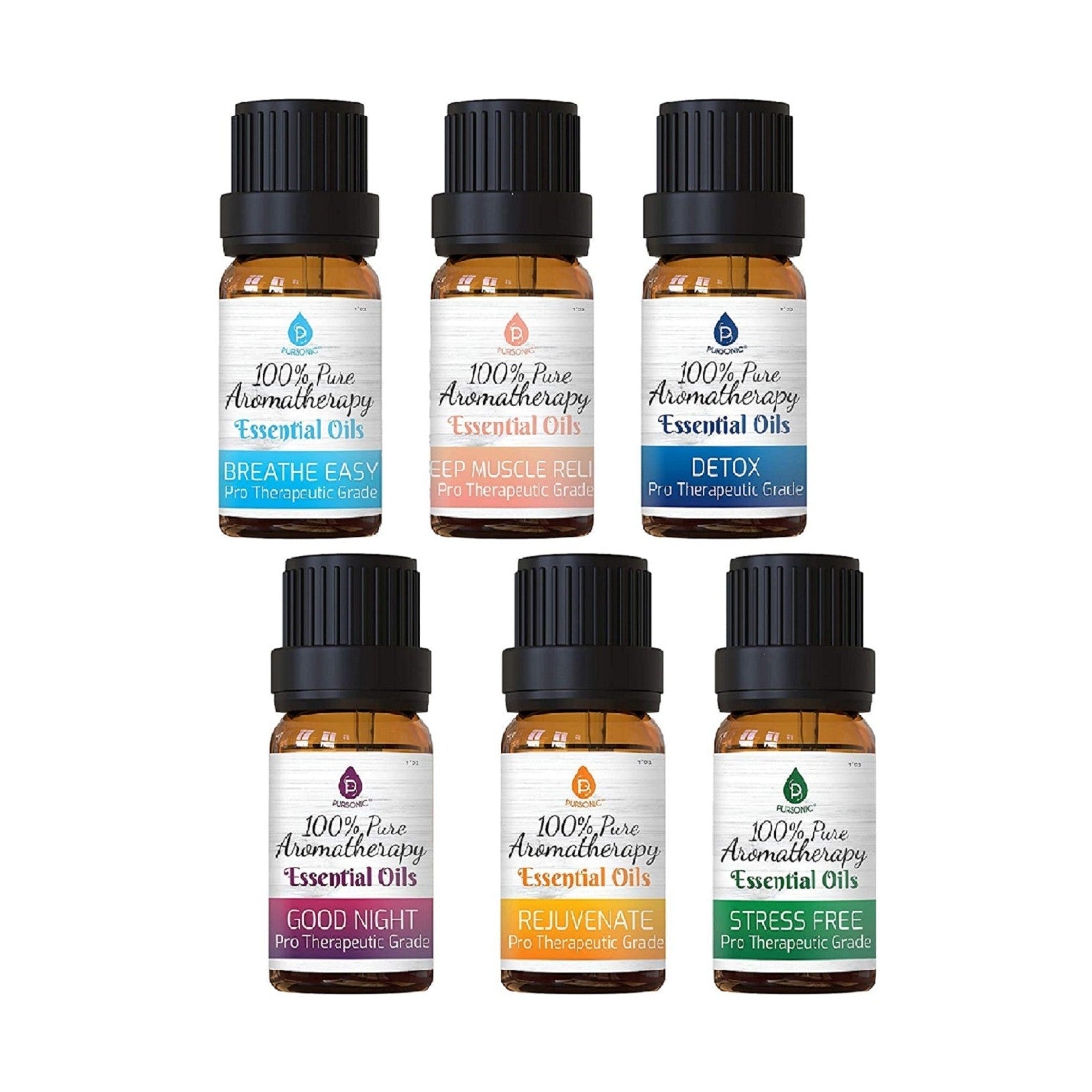 100% Pure Aromatherapy Essential Oils SixPack | DC-PURSONIC