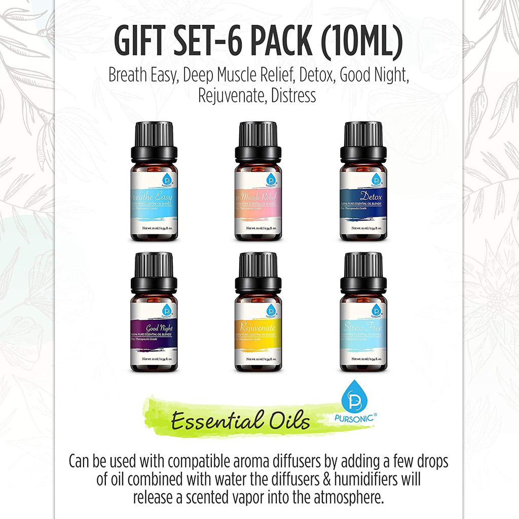 100% Pure Aromatherapy Essential Oils SixPack | DC-PURSONIC