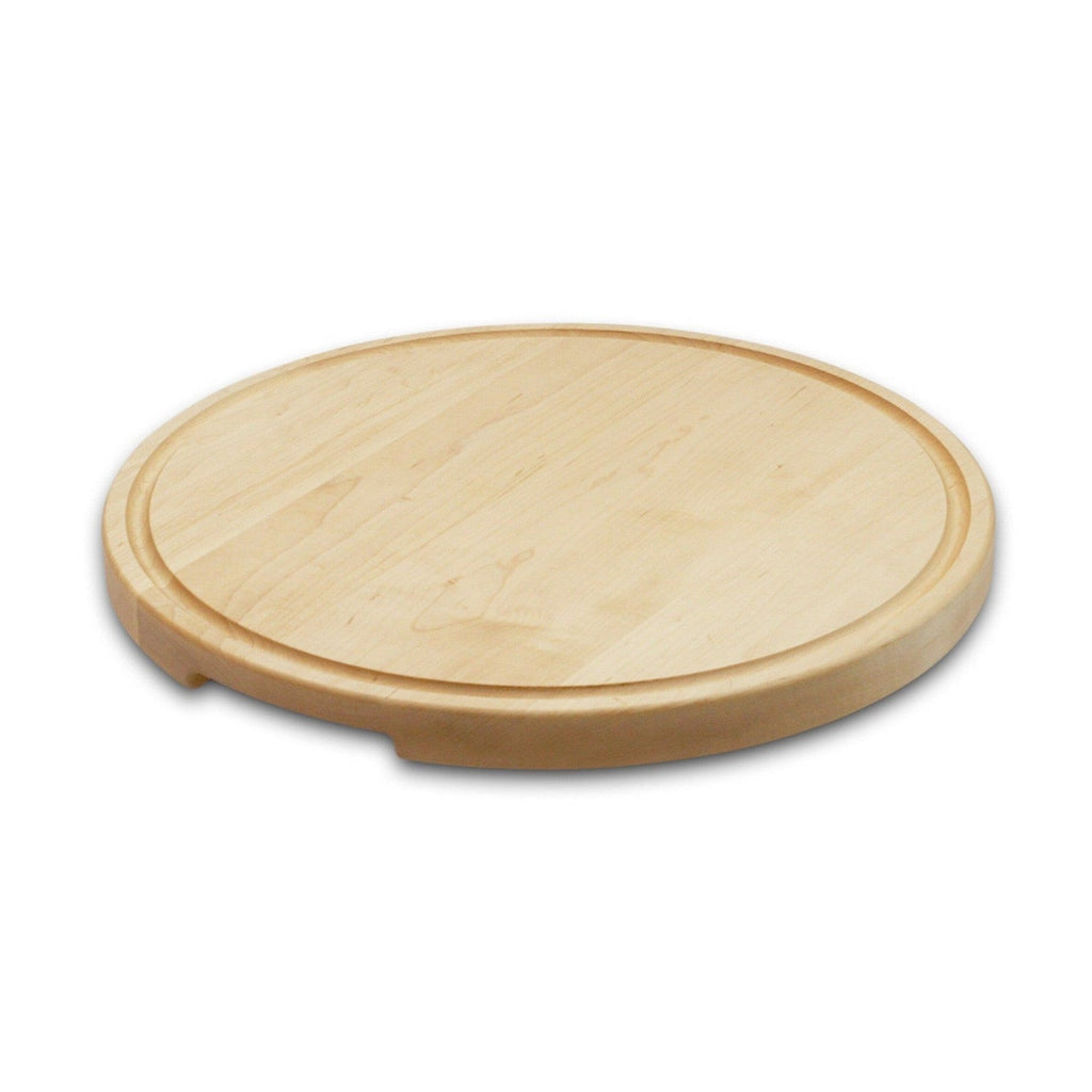 Extra Large Round Wood Cutting Board with Feet, Pocket Handles and Juice Groove, 18”x1.25 Inches Thick, Gift For Mom, 100% USA Made