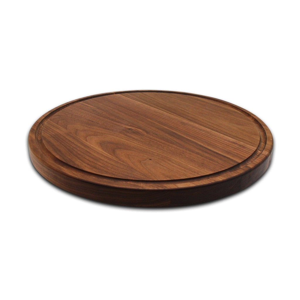 Extra Large Round Wood Cutting Board with Feet, Pocket Handles and Juice Groove, 18”x1.25 Inches Thick, Gift For Mom, 100% USA Made