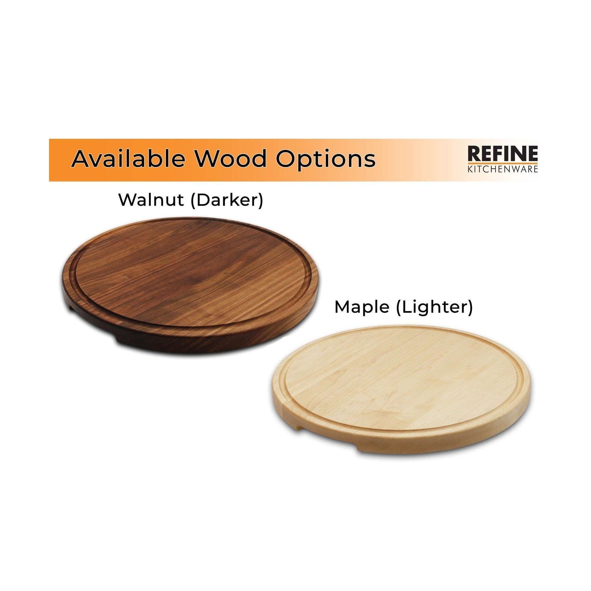 Extra Large Round Wood Cutting Board with Feet, Pocket Handles and Juice Groove, 18”x1.25 Inches Thick, Gift For Mom, 100% USA Made