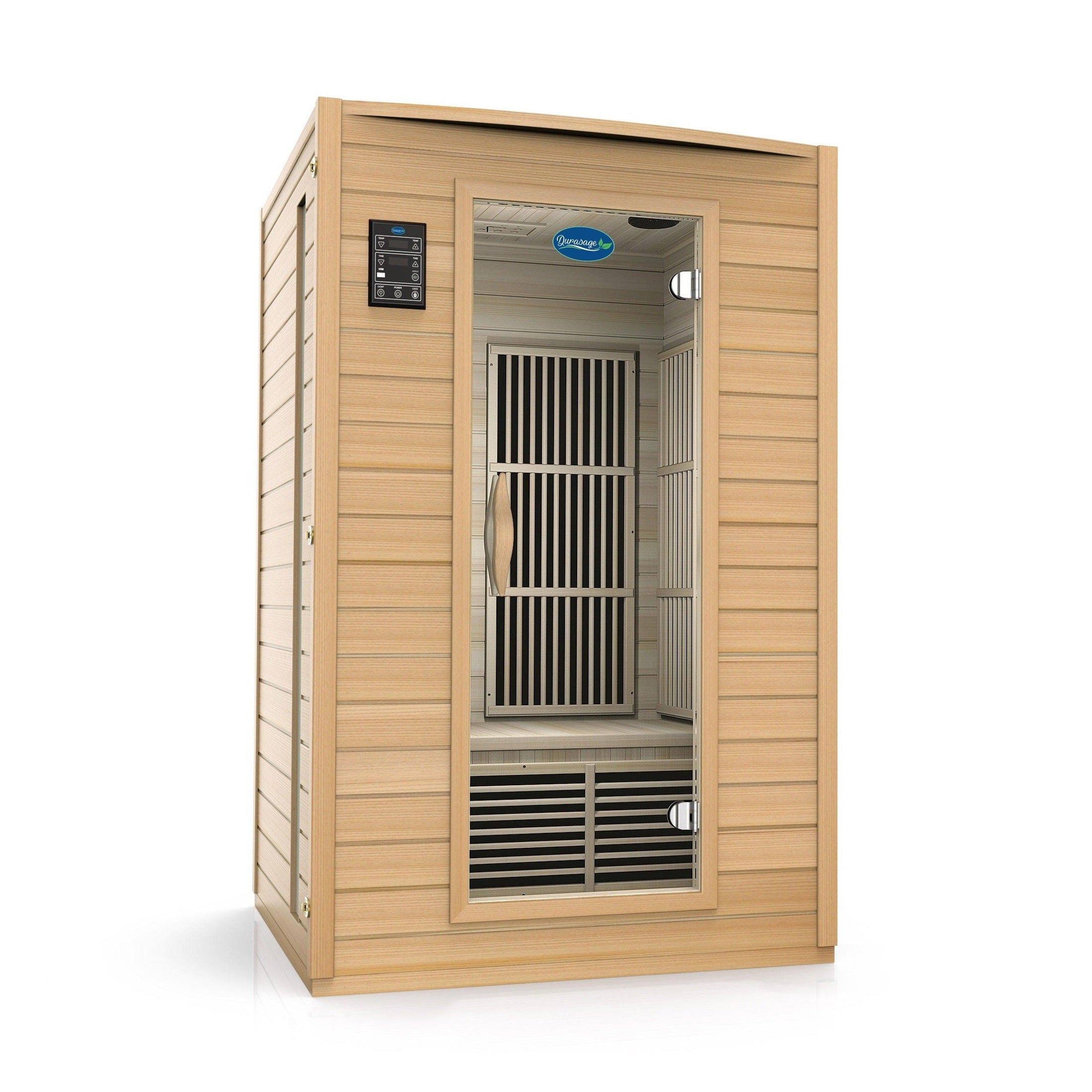 2 Person Carbon Infrared Sauna Canadian Hemlock 1700W Premium Audio by Durasage Health