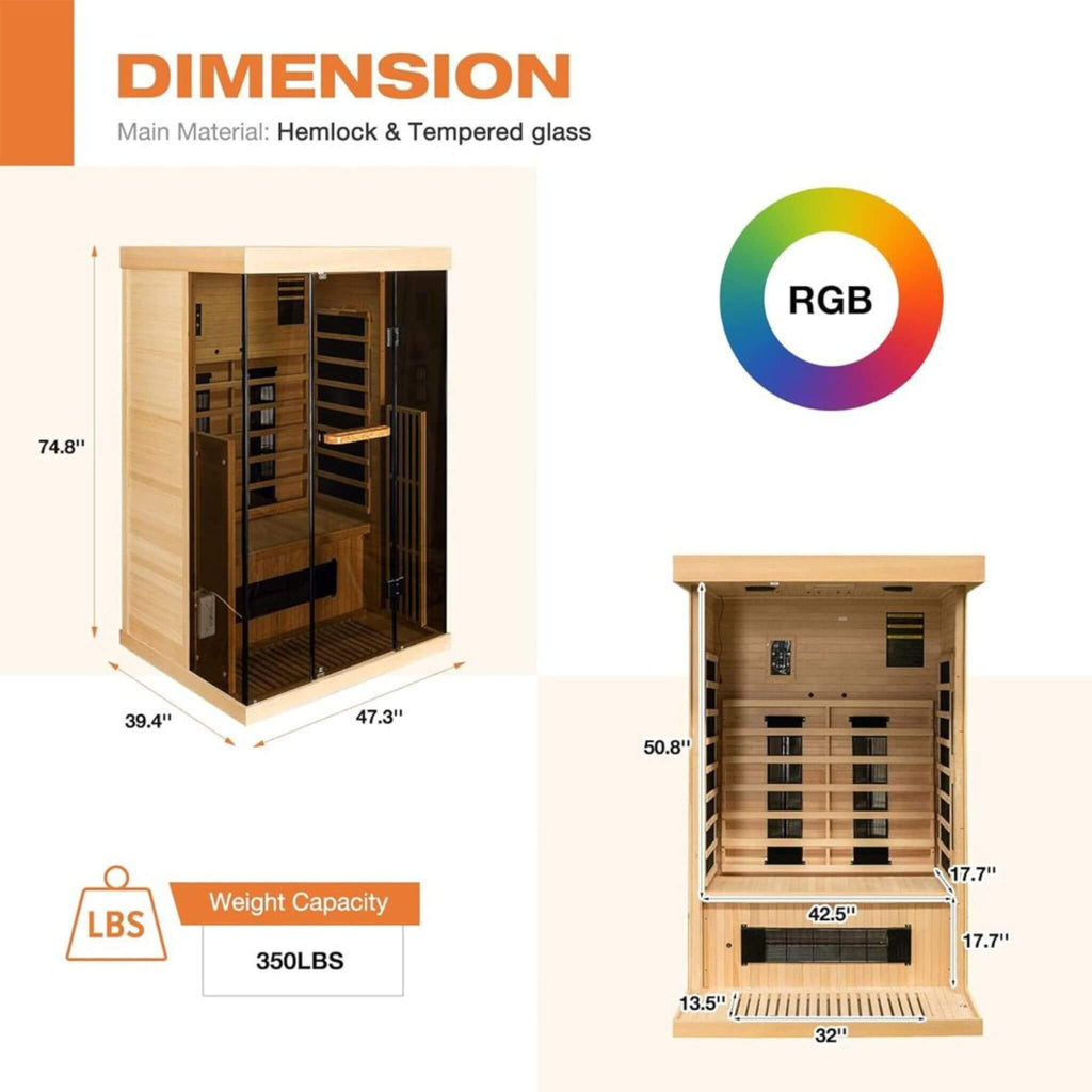 2-Person Hyperpremium Exquisitelycrafted Infrared Timberlined Sauna | SAKSBY WHOLESALE