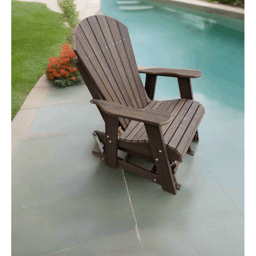 Woodgrain Poly Glider Adirondack Chair | Low Maintenance by Dutch Country Patio, LLC