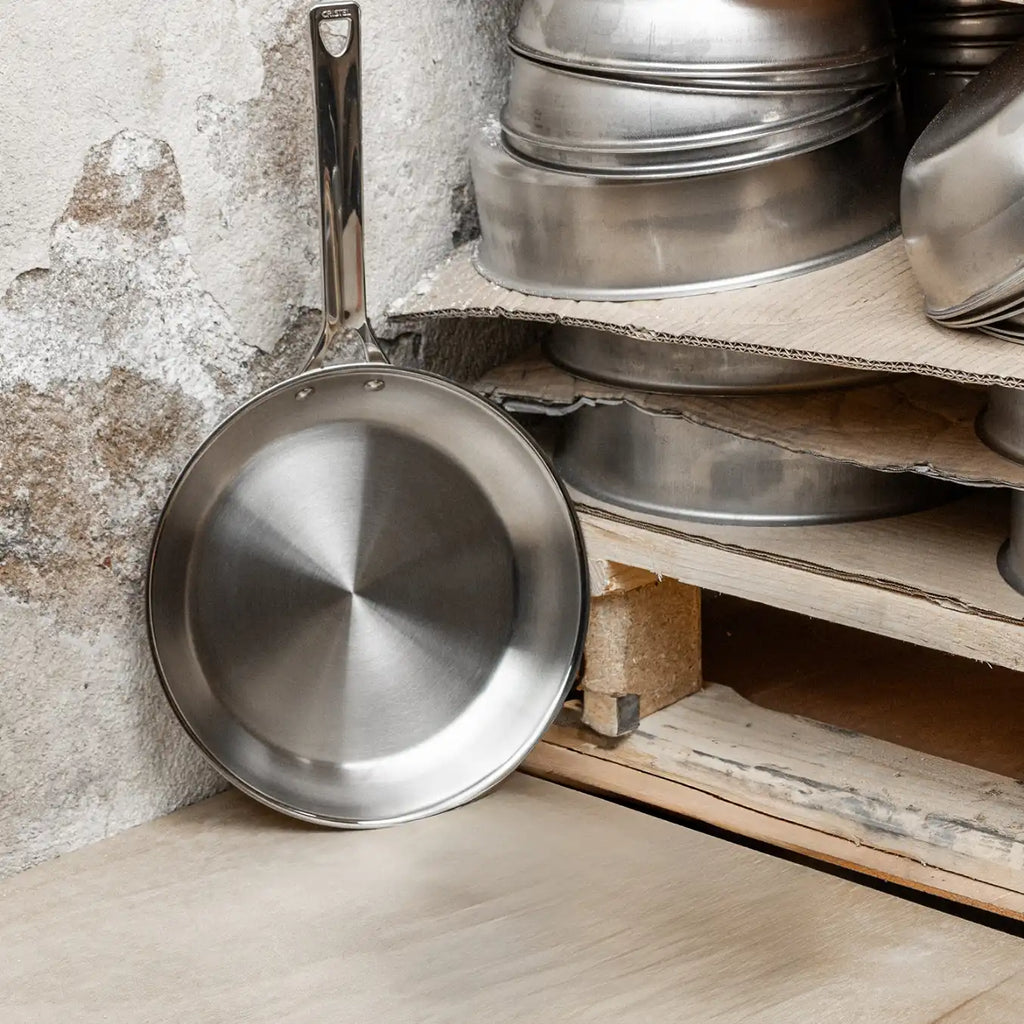 2 stainless steel Frying pans Set by CRISTEL USA