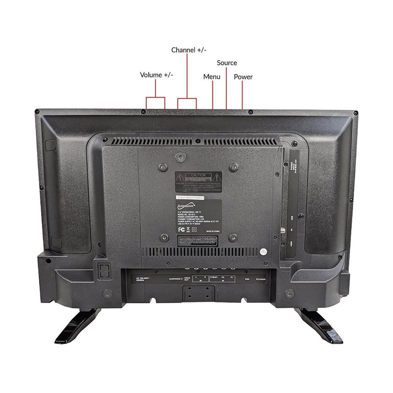 24" Supersonic 12 Volt AC/DC Widescreen LED HDTV with USB, SD Card Reader and HDMI