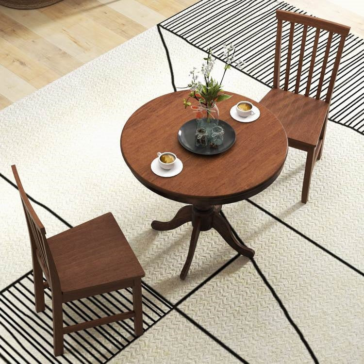 Walnut Wood Round Dining Set | Durable Craftsmanship and Comfort by HomePacific