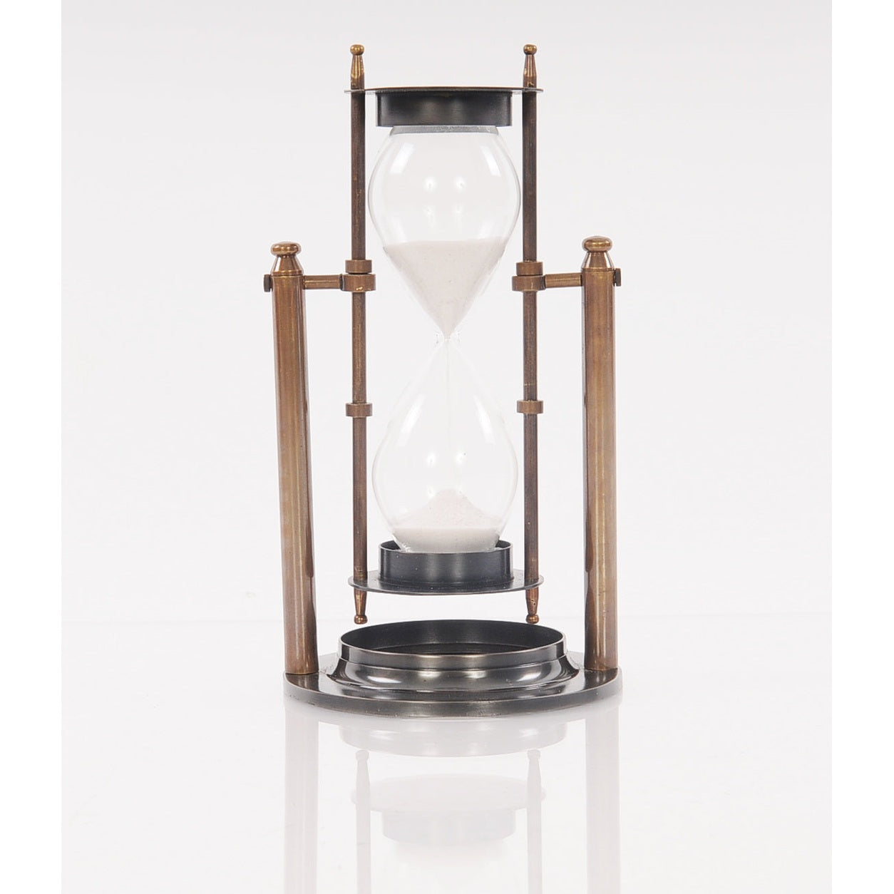 4.5inches x 4.5inches x 8.5inches Brass Revolving Sandtimer