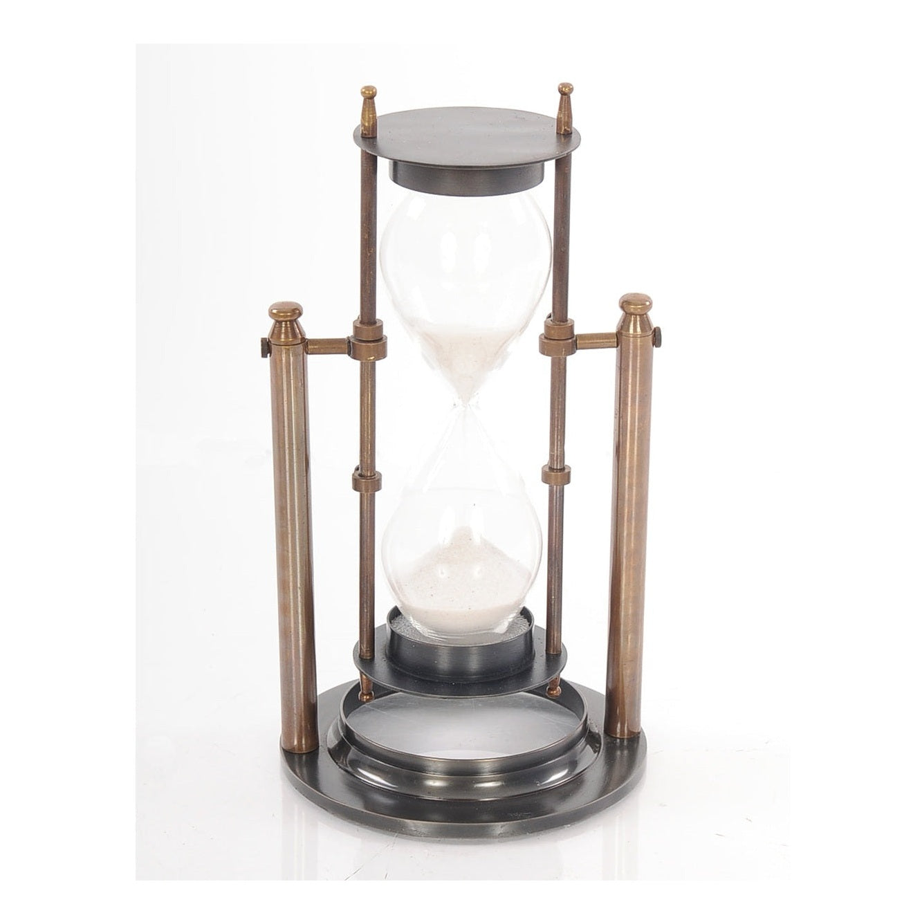 4.5inches x 4.5inches x 8.5inches Brass Revolving Sandtimer