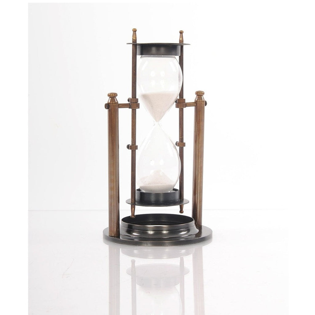 4.5inches x 4.5inches x 8.5inches Brass Revolving Sandtimer