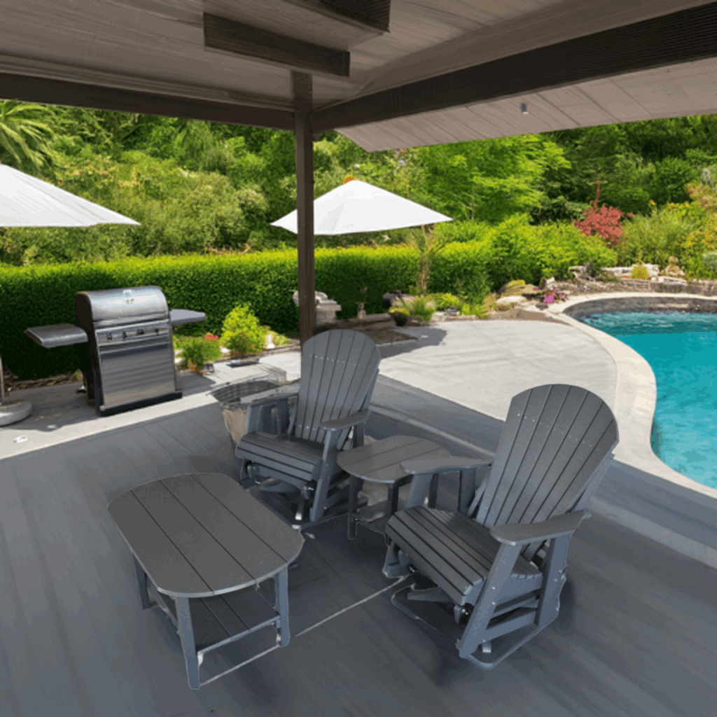 Premium Glider Adirondack Table Set | Smooth Glide Comfort by Dutch Country Patio, LLC