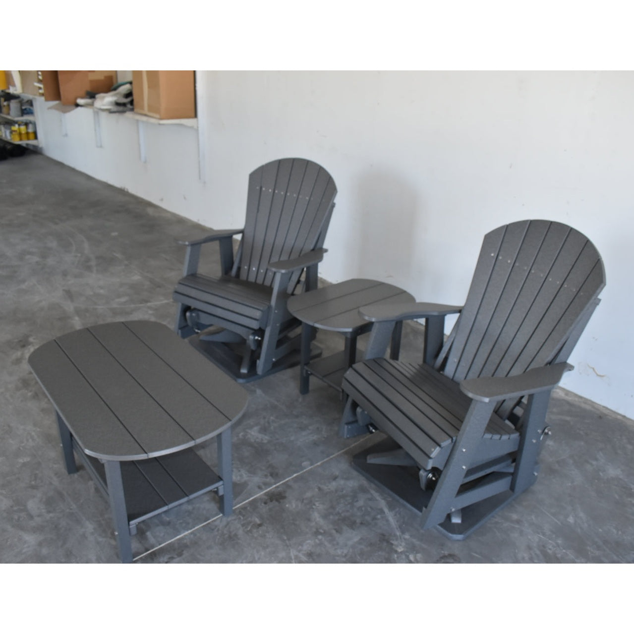 Premium Glider Adirondack Table Set | Smooth Glide Comfort by Dutch Country Patio, LLC