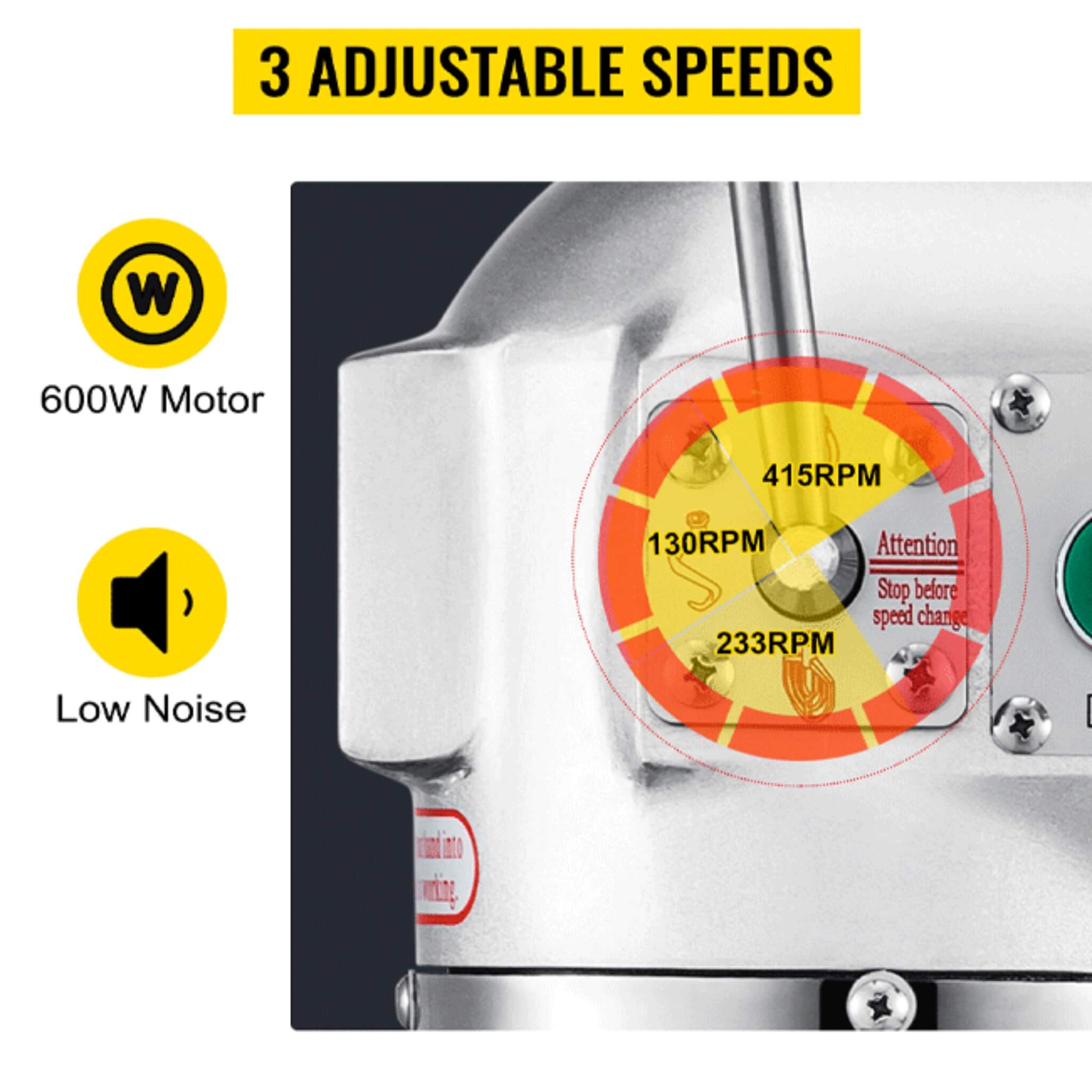 600W Commercial Dough Kneader Bakery Mixer Machine, 15QT (SAK95629) by SAKSBY WHOLESALE