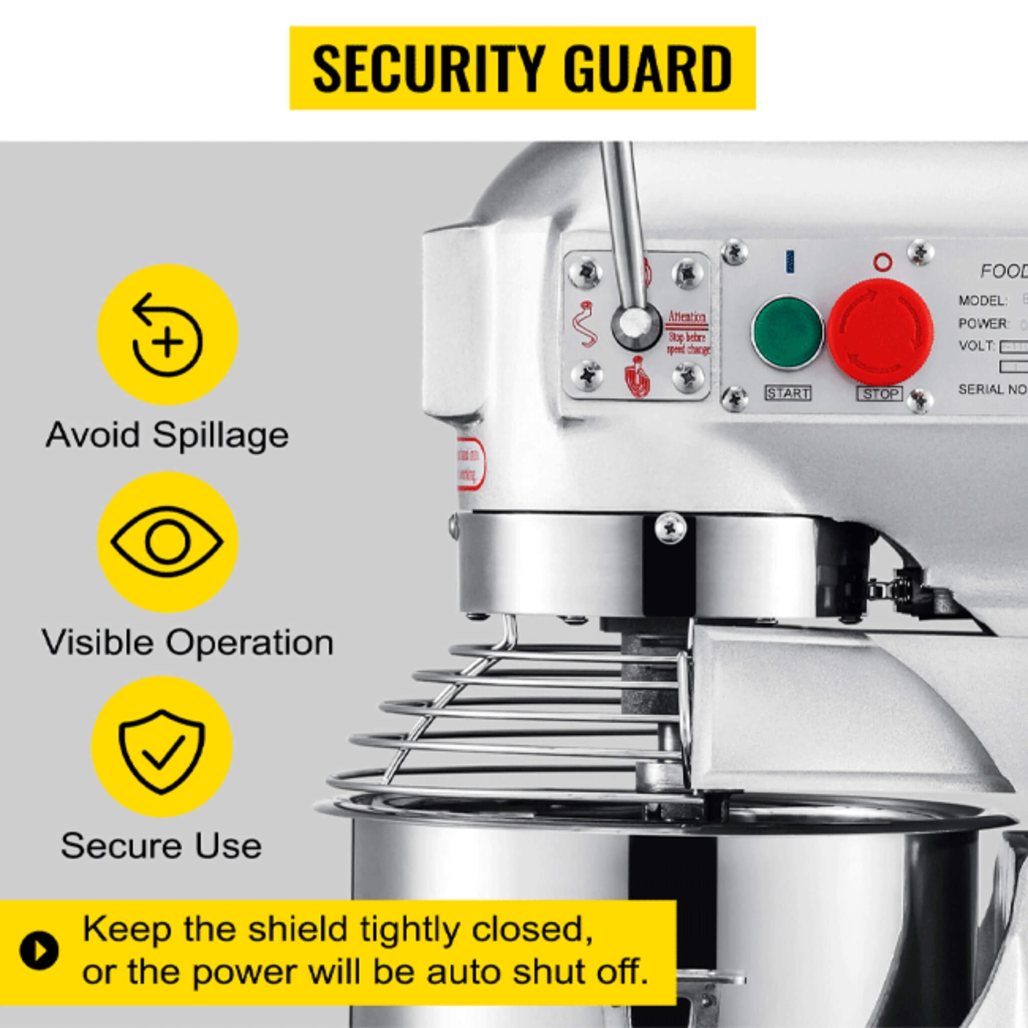600W Commercial Dough Kneader Bakery Mixer Machine, 15QT (SAK95629) by SAKSBY WHOLESALE
