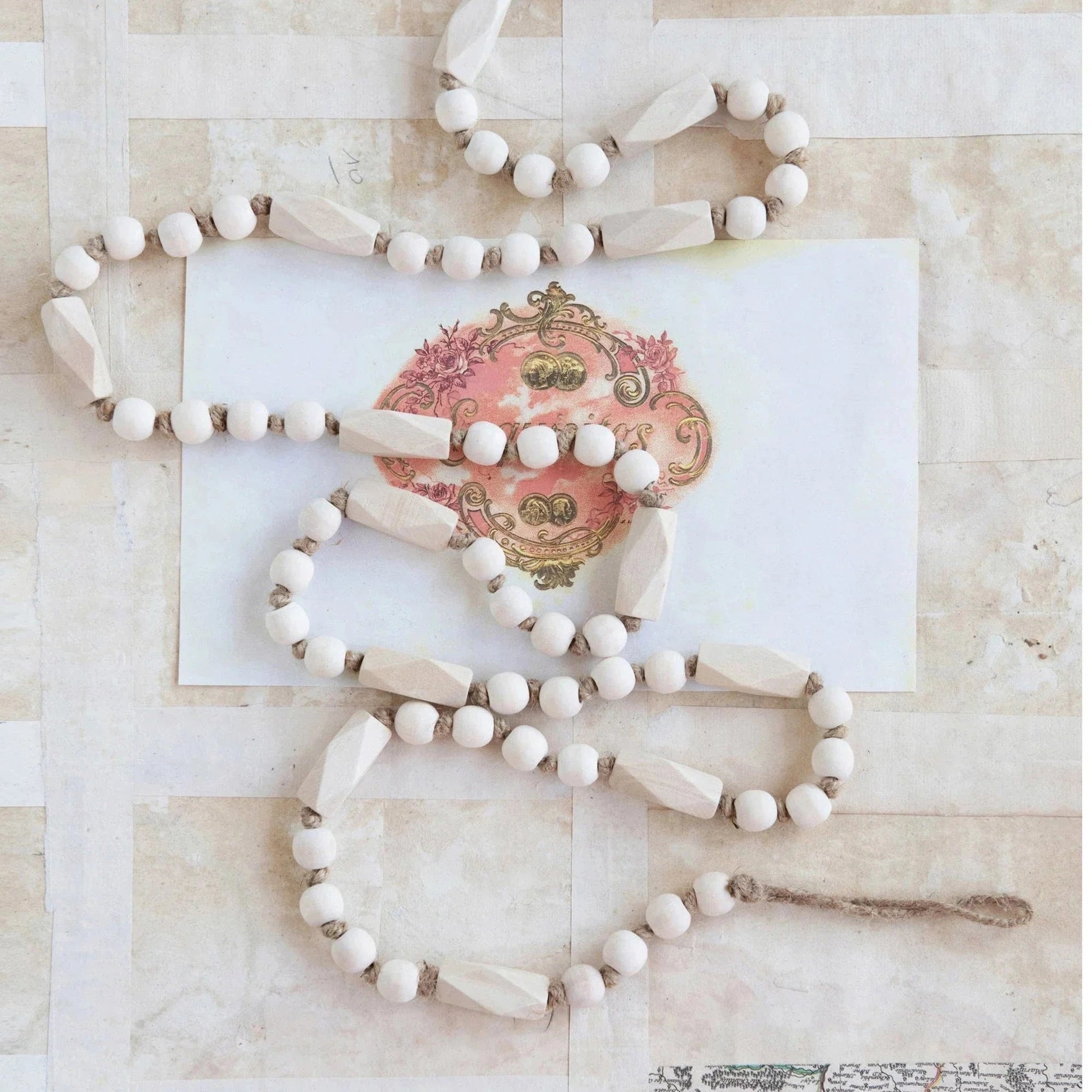 72" Paulowina Wood Bead Garland Decor