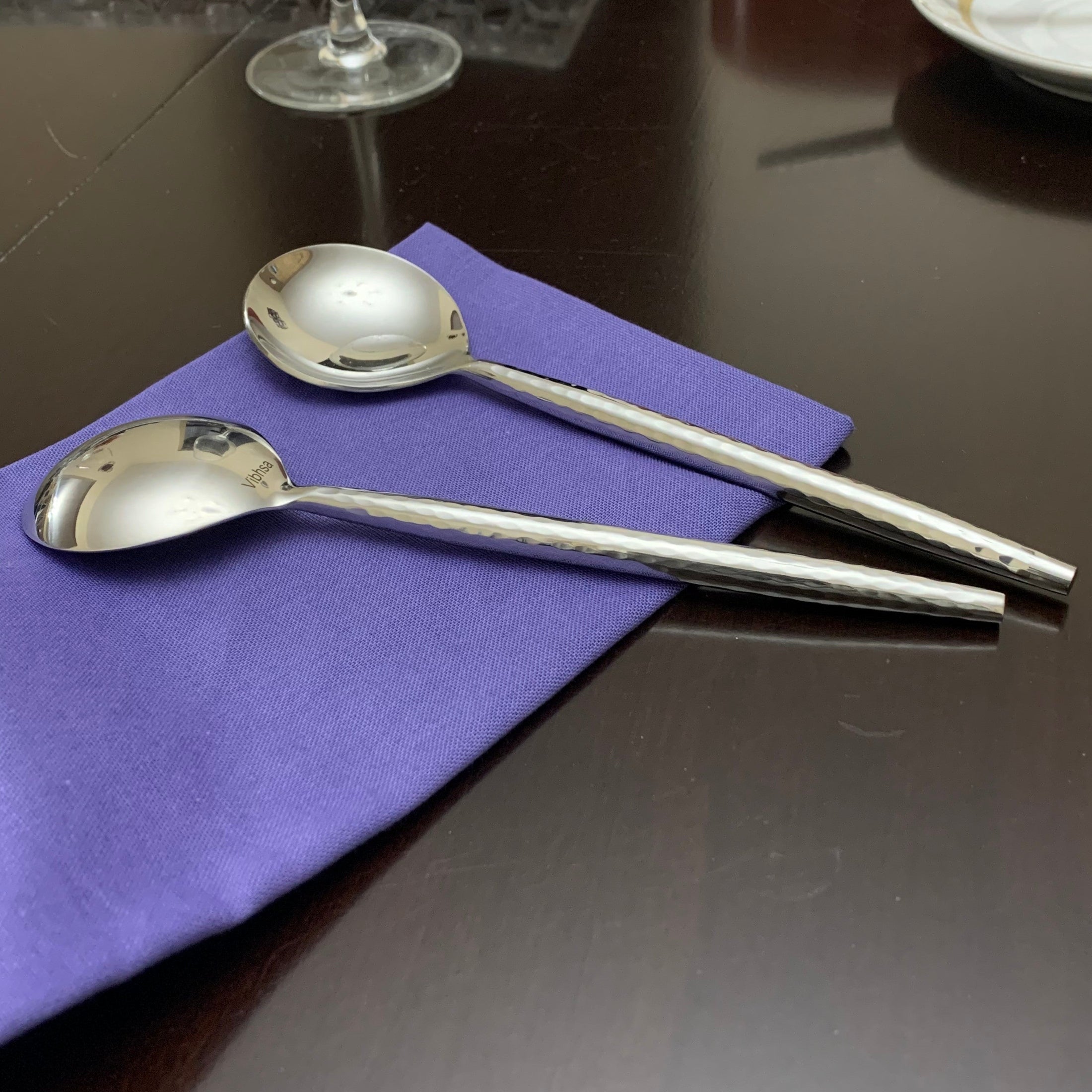 Stainless Steel Hammered Flatware Set 20pcs | Vibhsa