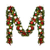 9'x14" Pre-Decorated Garland with Warm White Lights Red/White/Silver