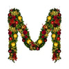9'x14" Pre-Decorated Garland with Warm White Lights Red/Gold/Burgundy